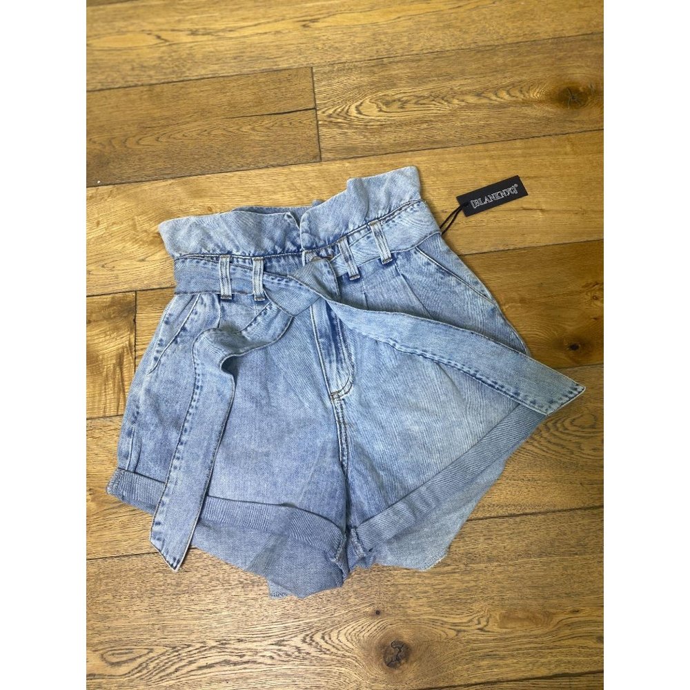 BLANKNYC Paperbag Jean Shorts in Caribbean Blue - Picture 8 of 12